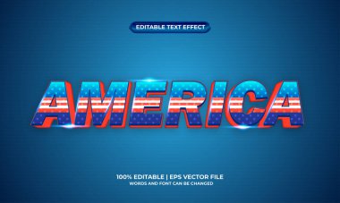 American 3d editable text effect style with background