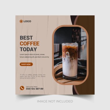 International Coffee Day social media post template design, World Coffee day social media post, Coffee square web flyer design, editable vector