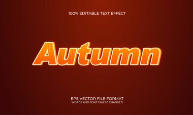Autumn 3d editable text effect style with background