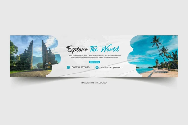 Tatil seyahati, seyahat ya da yaz plajlarında seyahat sosyal medya paylaşımı ya da web afişi tasarımı. Soyut dijital arkaplan, logo ve simgeye sahip turizm pazarlama broşürü veya poster.