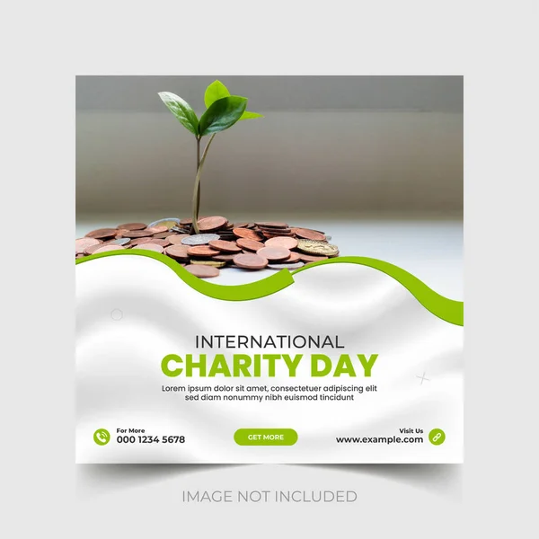 stock vector Charity social media post design. Charity donation social media promotion flyer poster leaflet template.