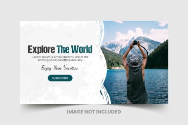  Seyahat acentesi youtube kapağı veya web afiş şablonu tasarımı, Seyahat acentesi youtube küçük resim tasarımı