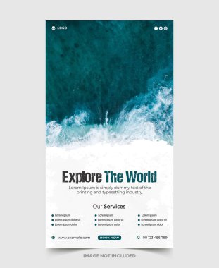 Seyahat turu sosyal medya Instagram hikaye şablon tasarımı