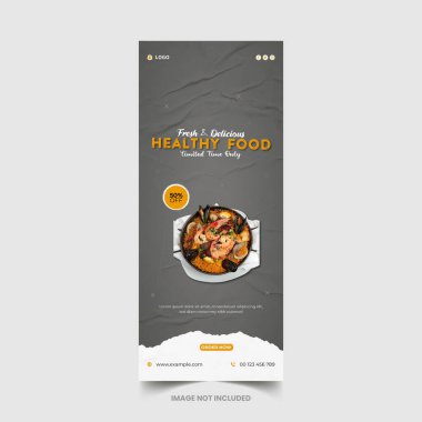 Gıda menüsü ve restoran Pankart tasarımı şablonu
