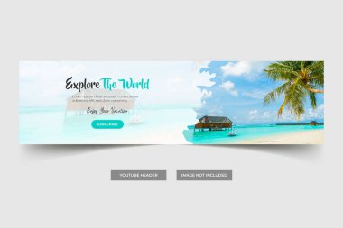 Seyahat acentesi youtube kapağı veya web banner şablon tasarımı, Seyahat acentesi bayrak şablonu veya web paneli tasarımı
