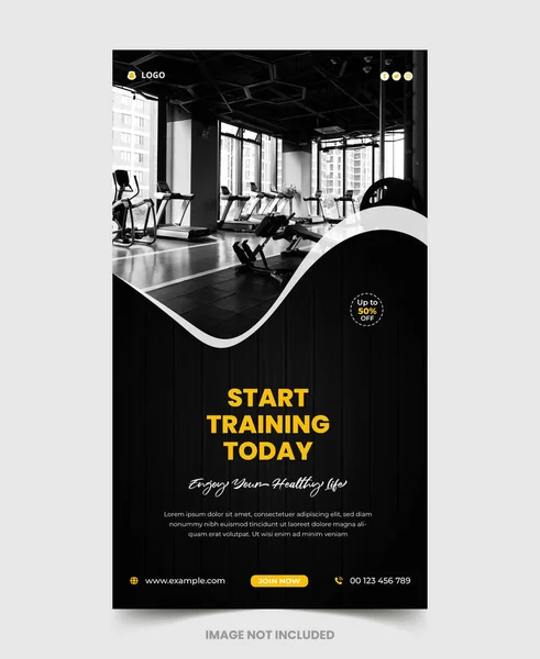 Spor Salonu Spor Salonu Sosyal Medya Instagram Hikayesi şablonu, Spor ve Spor Salonu Sosyal Medya Posta Afişi veya Kare Broşürü
