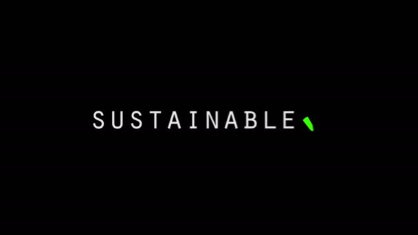 Grünes Häkchen Nachhaltige Text Animation — Stockvideo