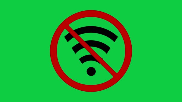 Pas Connexion Wifi Animation Panneaux Arrêt Apparaît Sur Icône Signal — Video