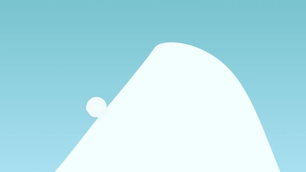 Snowball Effect Concept Slowly Rolling Uphill Downhill Speeds Animation Green — Vídeos de Stock