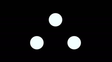 Three dots rotating, loading progress bar animation loop, 4k resolution