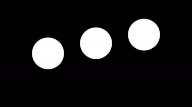 Three big dots rising and falling respectively, forming a loading element, 4k seamless loop animation