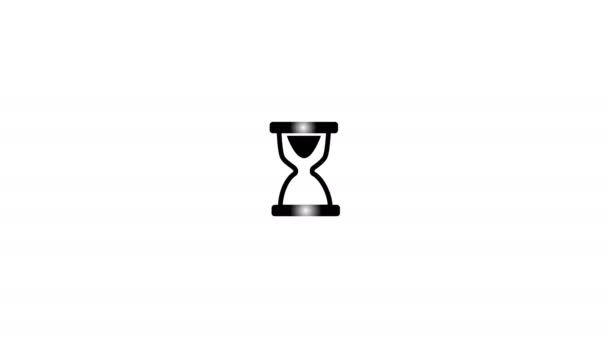 Hourglass Icon Rotating Seamless Loop Loading Animation — Vídeo de stock