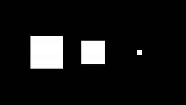 Три Квадратные Фигуры Масштабирующиеся Вверх Вниз Черном Фоне Цикл Загрузки — стоковое видео