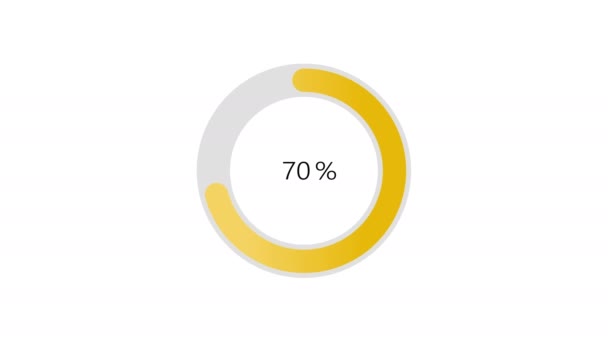 Циркулярный Индикатор Прогресса Процентах Анимация Белый Черный Зеленый Экран Включены — стоковое видео