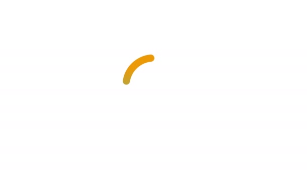 Icono Minimalista Buffering Circular Naranja Cian Animación Con Pantalla Blanca — Vídeos de Stock