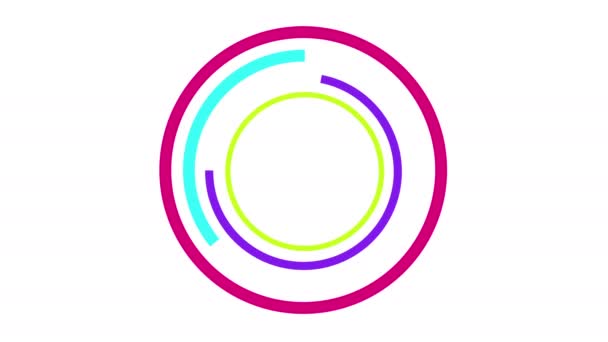 Colorful Circular Progress Bar Indicator Loading Hud Animation White Black — Stock video