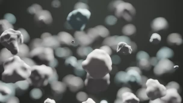 Nano Cząstki Powoli Latające Dookoła Koncepcja Animacji Zanieczyszczenia Powietrza Zwolnione — Wideo stockowe