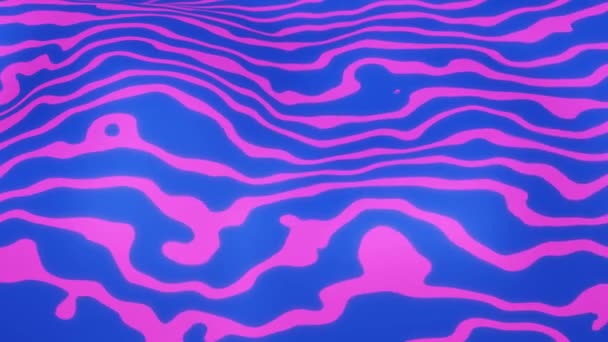 Senza Soluzione Continuità Loop Animazione Blu Viola Zebra Striped Illusione — Video Stock
