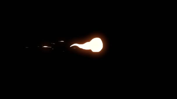 Anime Styl Fireball Świecące Uderzające Cel Pętli Animacji — Wideo stockowe