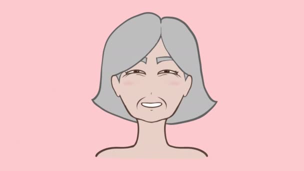 老化と若返り4Kアニメーション 若い女性は年をとって後ろ向きになり 老化防止介入コンセプト 緑の画面が含まれています — ストック動画