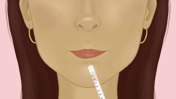 Γυναίκα Getting Lip Fillers Animation Καλλυντικές Διαδικασίες Για Την Αύξηση — Αρχείο Βίντεο