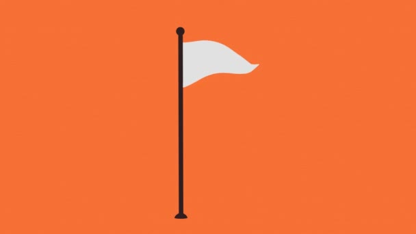 Bandeira Branca Acenando Como Símbolo Peça Rendição Animação Tela Verde — Vídeo de Stock