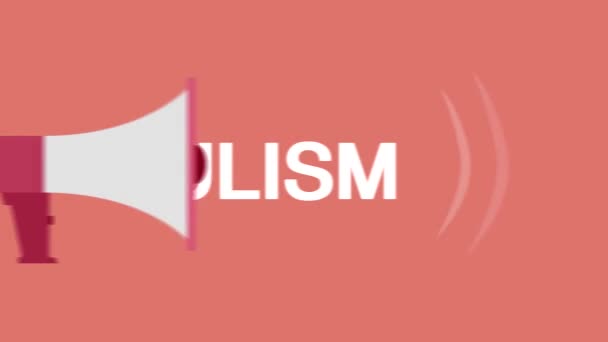 Εξάπλωση Του Λαϊκισμού Όλο Τον Κόσμο Animation Μεγάφωνο Φωνάζοντας Πολιτικές — Αρχείο Βίντεο