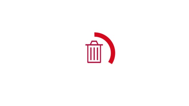 Φόρτωση Κύκλου Και Καθαρισμός Σκουπιδιών Animation Πράσινη Ασπίδα Σήμα Ελέγχου — Αρχείο Βίντεο