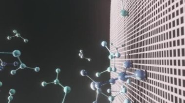 PFAS sentetik kimyasallar mikro fiber filtreleme, mikro plastikler su 4k 3D animasyon konsepti ile filtreleniyor.