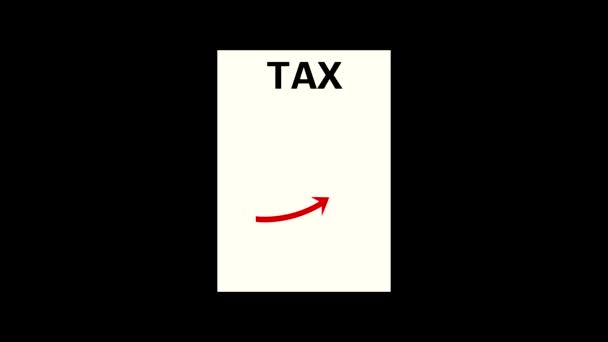 Papír Objeví Obrazovce Ukazuje Progresivní Daňovou Politiku Šipka Rostoucí Trend — Stock video