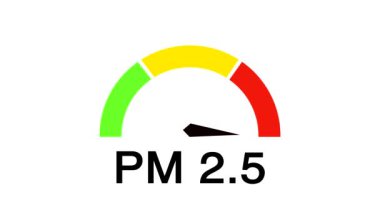 2,5 nano parçacık yüksek konsantrasyon, hava kirliliğine maruz kalma riski, 4k animasyon, mavi ekran ve luma matte de dahil olmak üzere yüksek konsantrasyon göstergesi