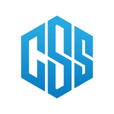 Siyah arka planda CSS harf logosu tasarımı. CSS yaratıcı harfler logosu konsepti. CSS harf tasarımı.
