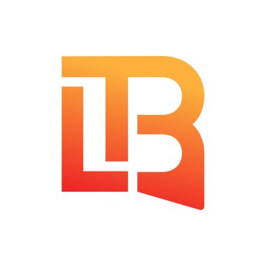 İlk harf LTB logo tasarım şirketi adı turuncu ve turuncu renkli modern şablon. vektör logotype