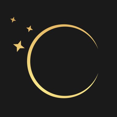 Ay ve yıldız ikonu. vektör illüstrasyonu