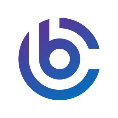 harf bc daire simge vektör şablonu