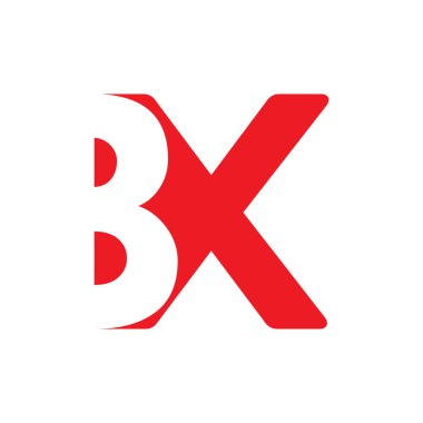 Harf Bx logo simgesi tasarım şablonu ögeleri