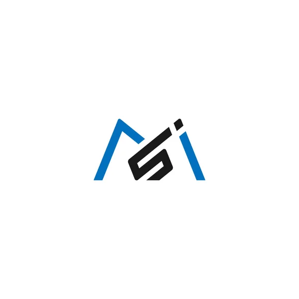 Lettre Initiale Msi Logo Conception Modèle Vecteur — Image vectorielle