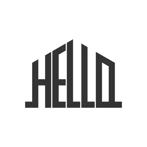 Hello Lettre Immobilier Logo Design Vecteur — Image vectorielle