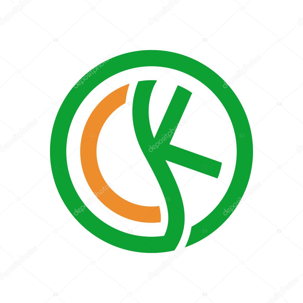 Initial letter ck logo design