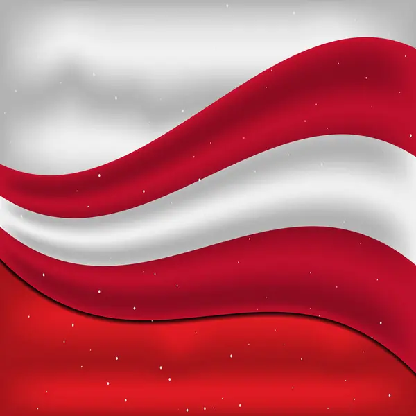 Beyaz bir arka plan üzerinde Avusturya bayrağı sallayarak.