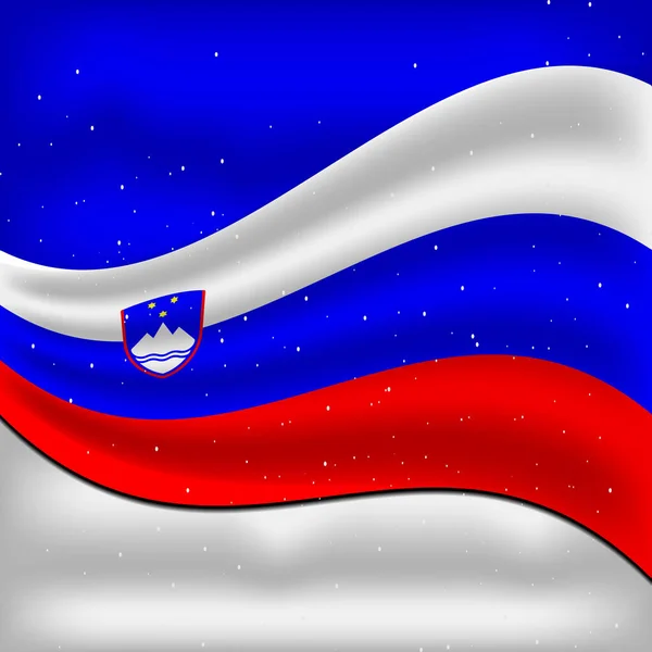 Dalgalı çizgileri olan Slovenia bayrağı. vektör illüstrasyonu