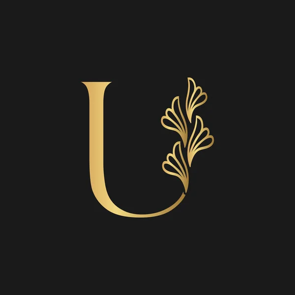 Lettre Logo Design Logo Luxe Signe Floral Floral Vectoriel — Image vectorielle