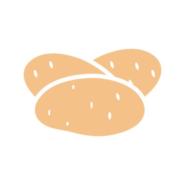 taze ve lezzetli kruvasan düz stil ikon vektör tasarımı