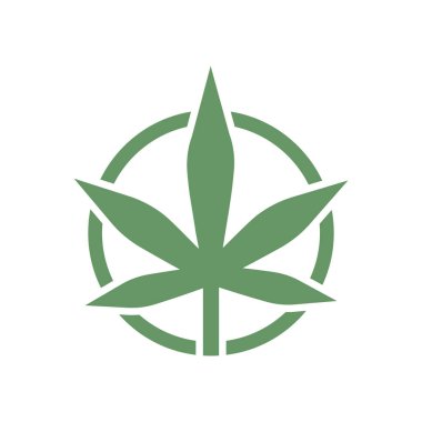 marijuana yaprağı vektör simgesi tasarımı