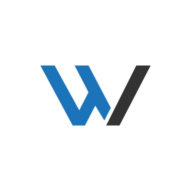 İlk harf W logo tasarım şablonu