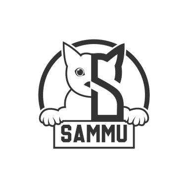 Kedi baş harfi S Modern ve Yaratıcı logo tasarımı