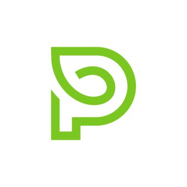 Yaratıcı harf P Logo tasarımı