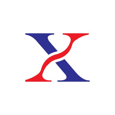X Harfi Logo Şablonu vektör simgesi tasarımı