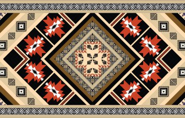 Soyut etnik geometrik model vektörü. Afrikalı Afro-Amerikan Aztek motifi ve bohem model vektörü desen tasarımı. arkaplan, duvar kağıdı, baskı, ambalaj, fayans, sarong, ipek, batik ve ambalaj için tasarlandı. vektör illüstrasyonu. 