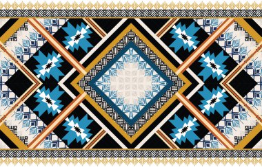 Soyut etnik geometrik model vektörü. Afrikalı Afro-Amerikan Aztek motifi ve bohem model vektörü desen tasarımı. arkaplan, duvar kağıdı, baskı, ambalaj, fayans, sarong, ipek, batik ve ambalaj için tasarlandı. vektör illüstrasyonu. 